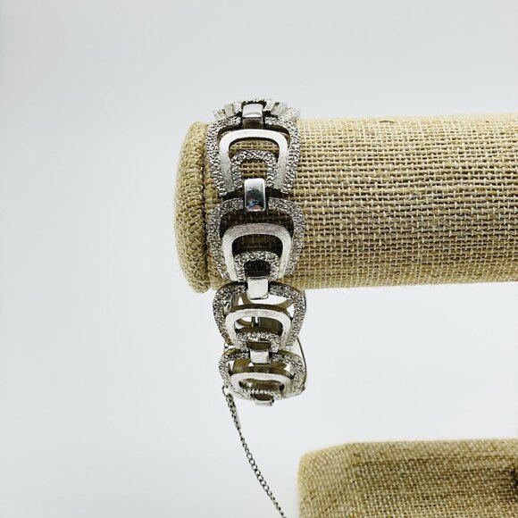 Vintage MONET Bracelet Silver Tone Link Signed Collectible READ - Picture 9 of 9